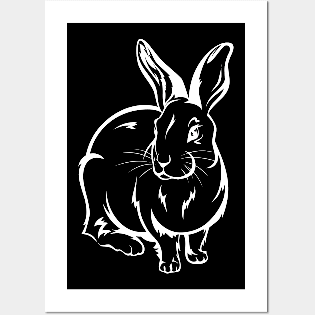 Bunny Rabbit Rabbit Friend Gift Wall Art by Shirtjaeger